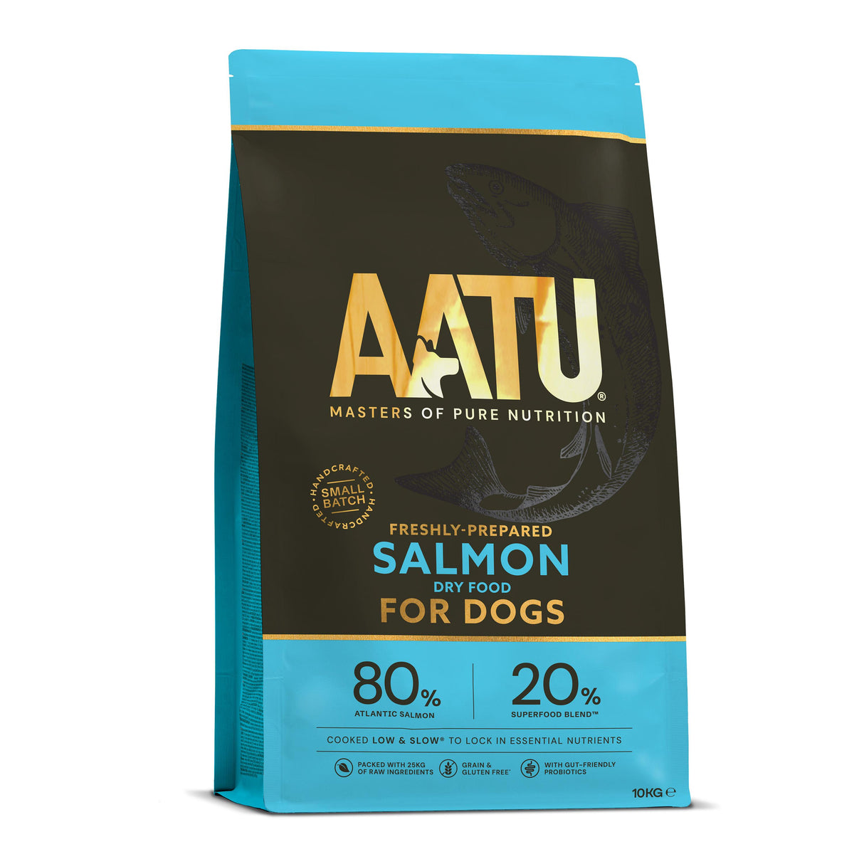 AATU 80/20 Grain Free Salmon Dry Dog Food - 10kg