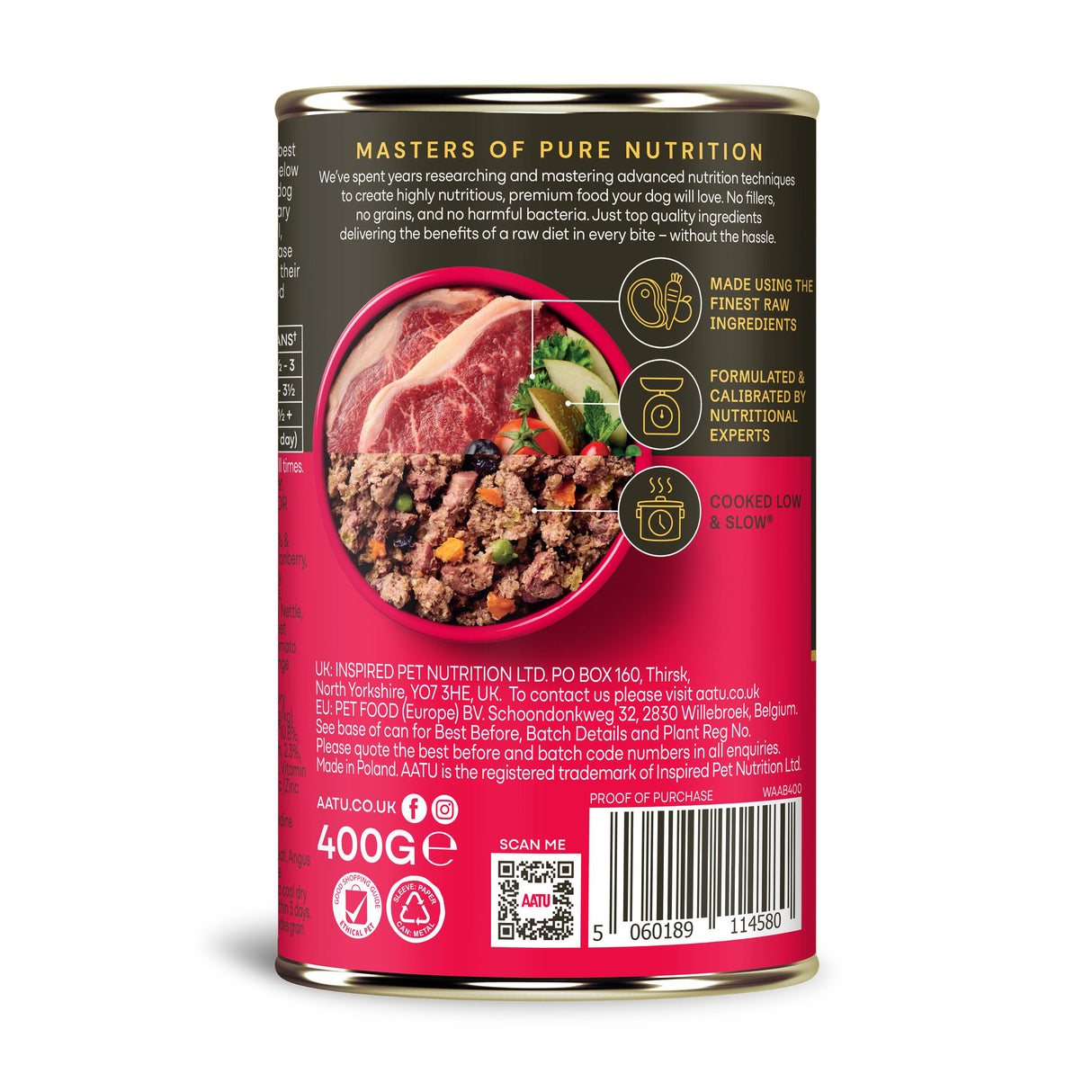 AATU Angus Beef Wet Dog Food - 6x400g