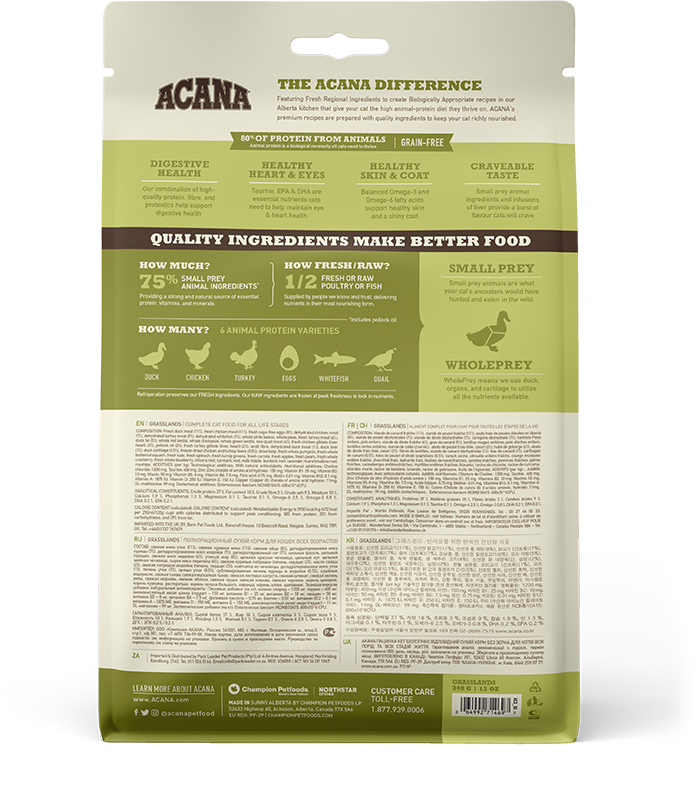 Acana Grasslands Dry Cat Food - 340g