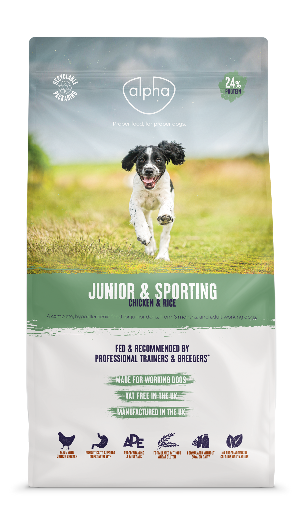 Alpha Sporting Junior Dry Dog Food - 15kg