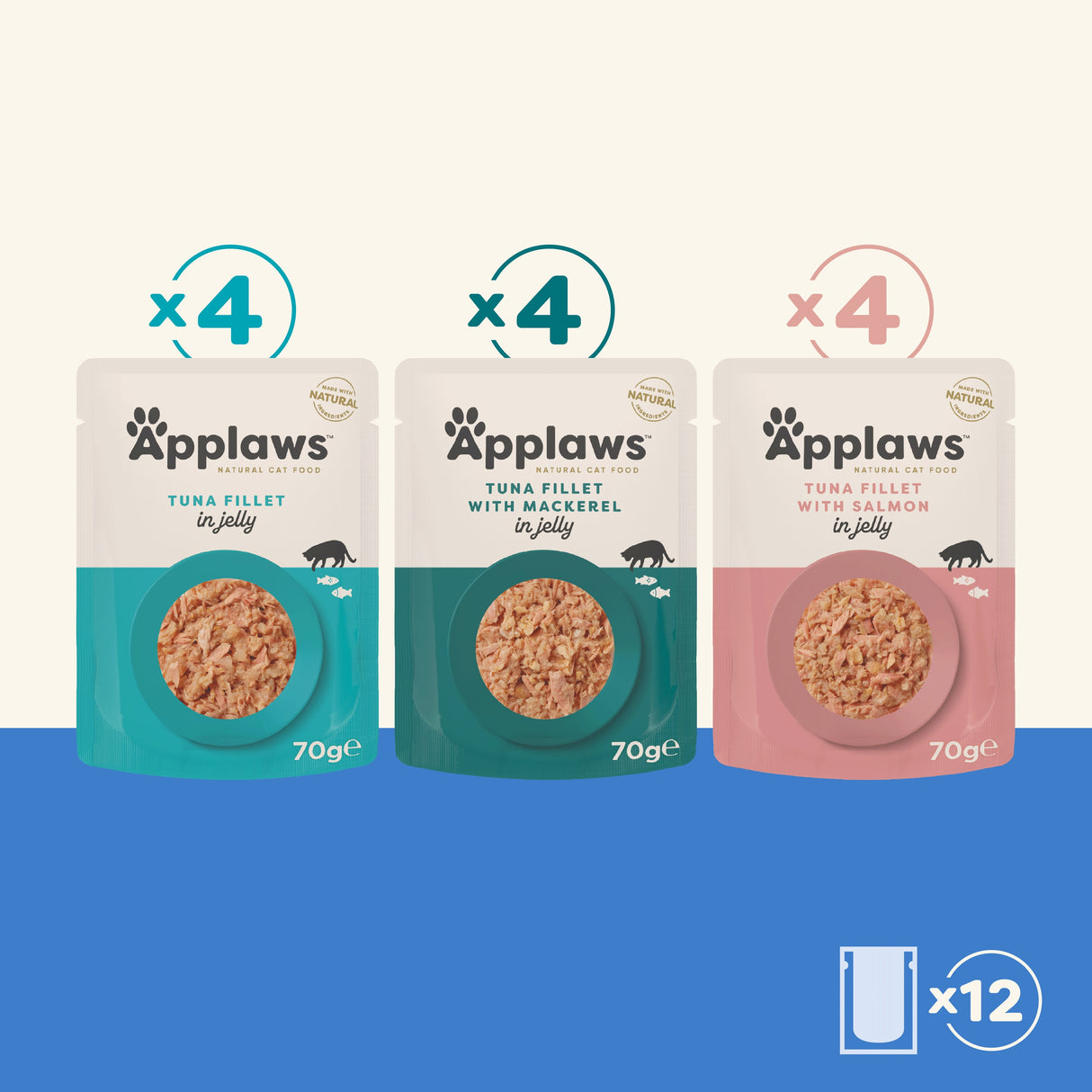 Applaws Fish Selection in Jelly Adult Wet Cat Food Pouches - 12 x 70g