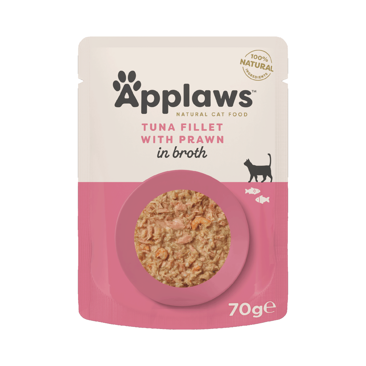 Applaws Tuna Fillet with Prawn in Broth Adult Wet Cat Food Pouches - 12x70g