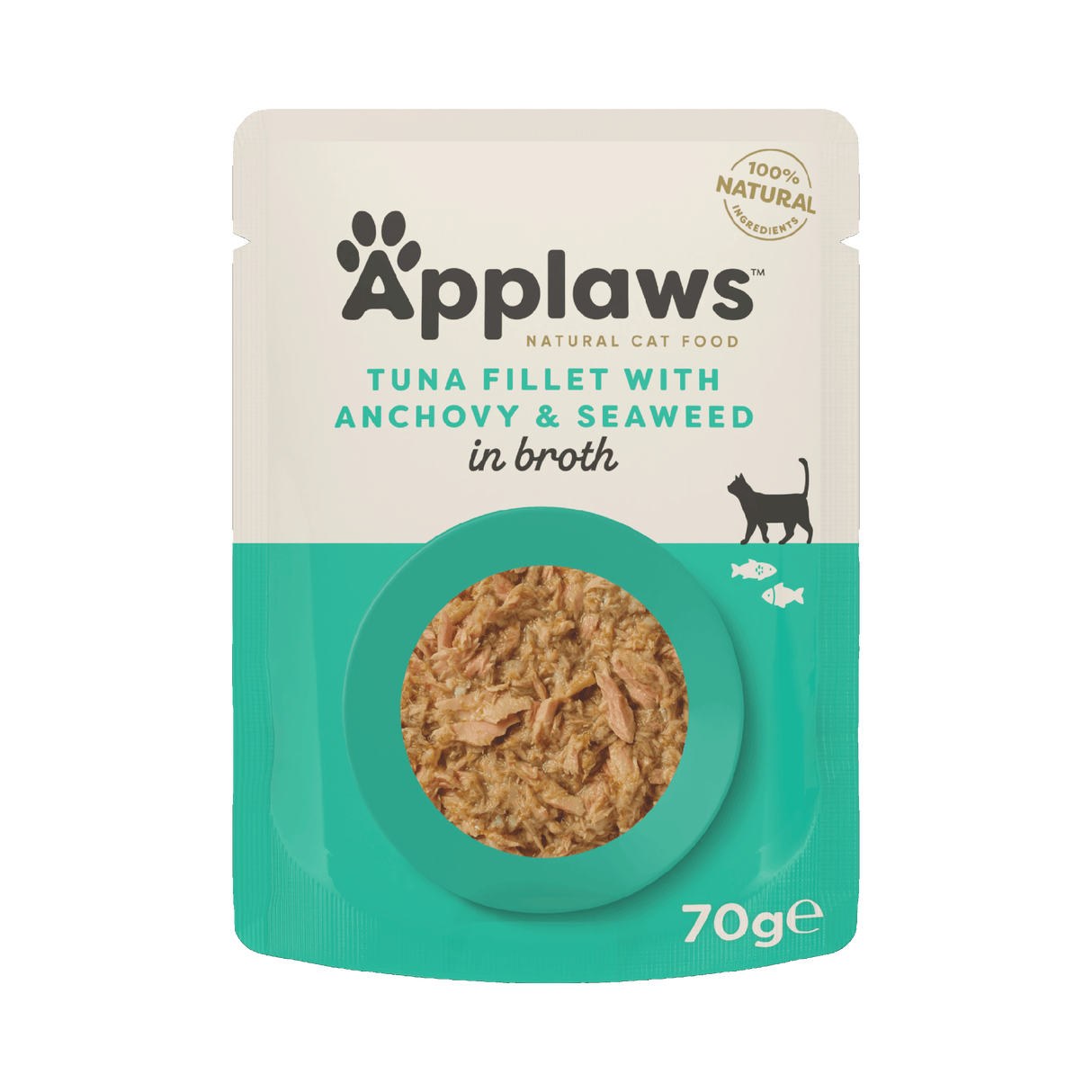 ApplawsTuna Fillet with Anchovy in Broth Adult Wet Cat Food Pouches - 12x70g