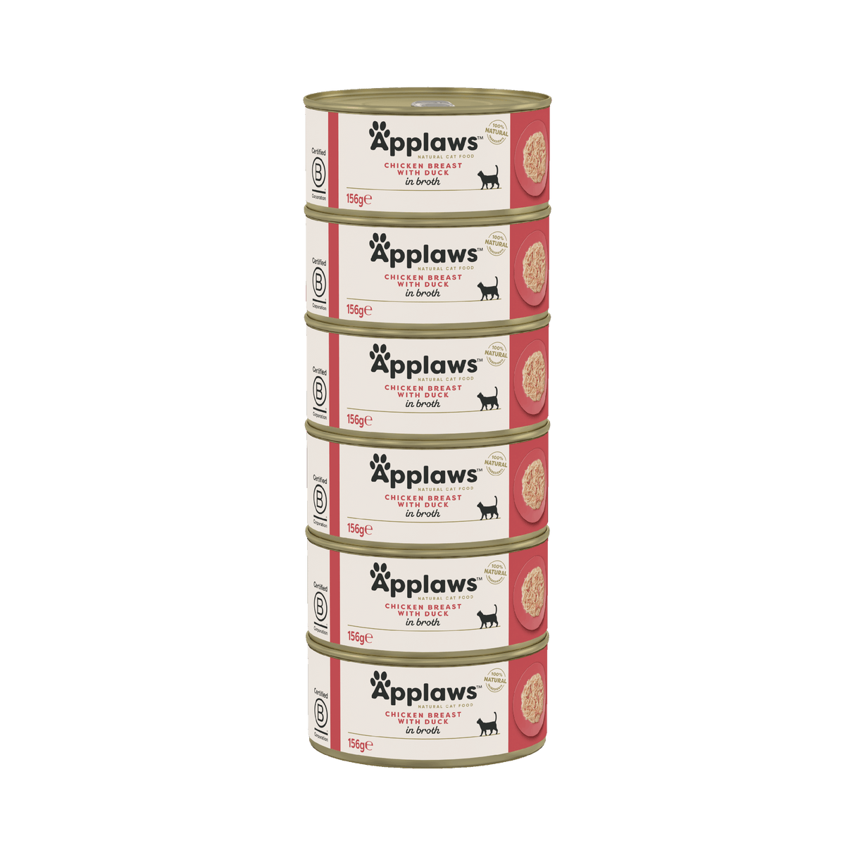 Applaws Chicken Breast with Duck in Broth Adult Wet Cat Food Tins - 24x156g