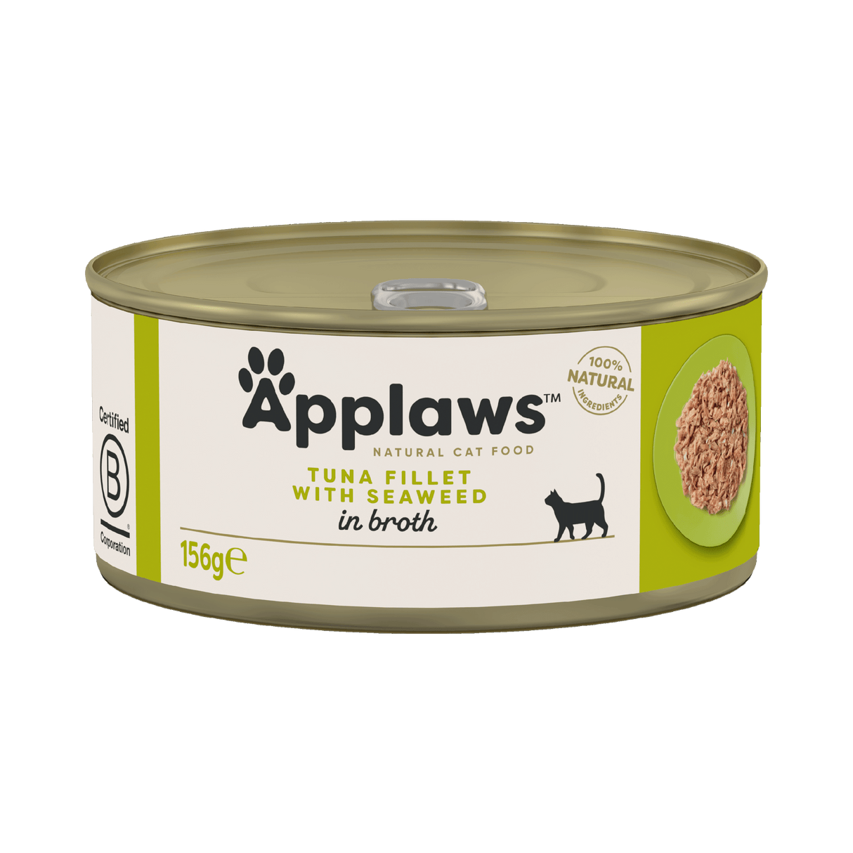 Applaws Tuna Fillet with Seaweed in Broth Adult Wet Cat Food Tins - 24x156g