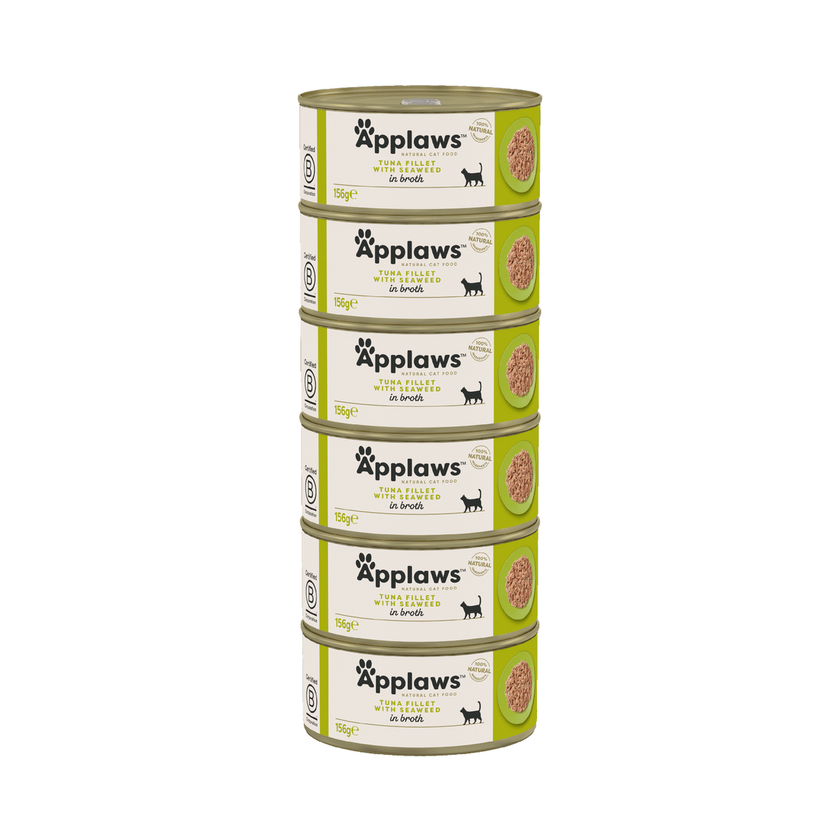 Applaws Tuna Fillet with Seaweed in Broth Adult Wet Cat Food Tins - 24x156g
