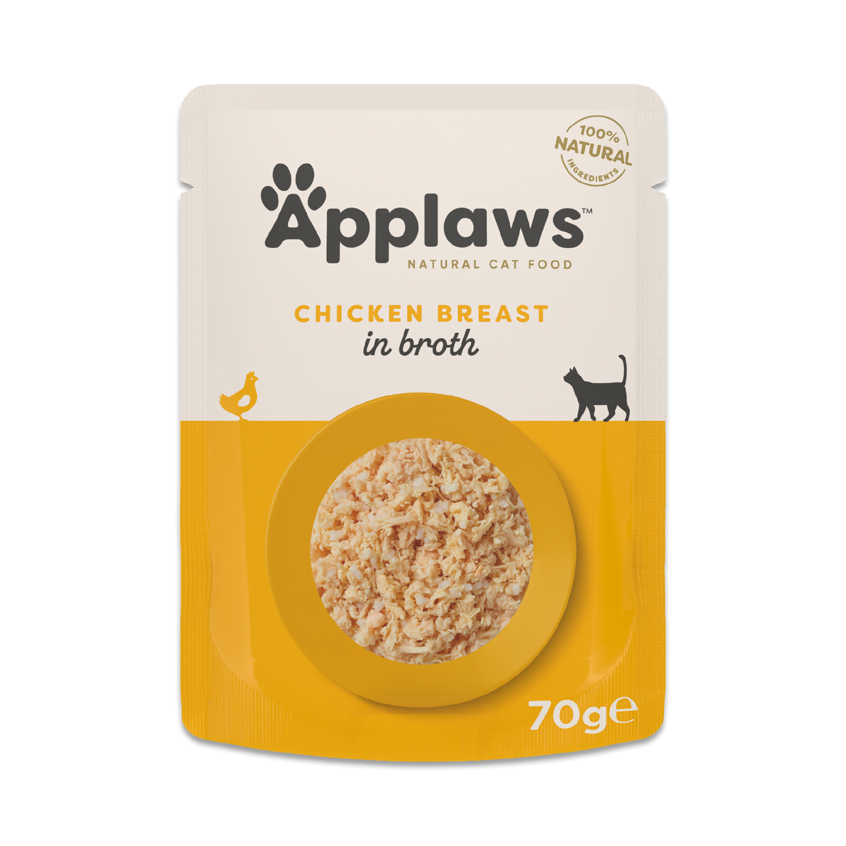 Applaws Chicken Breast in Broth Adult Wet Cat Food Pouches - 12 x 70g