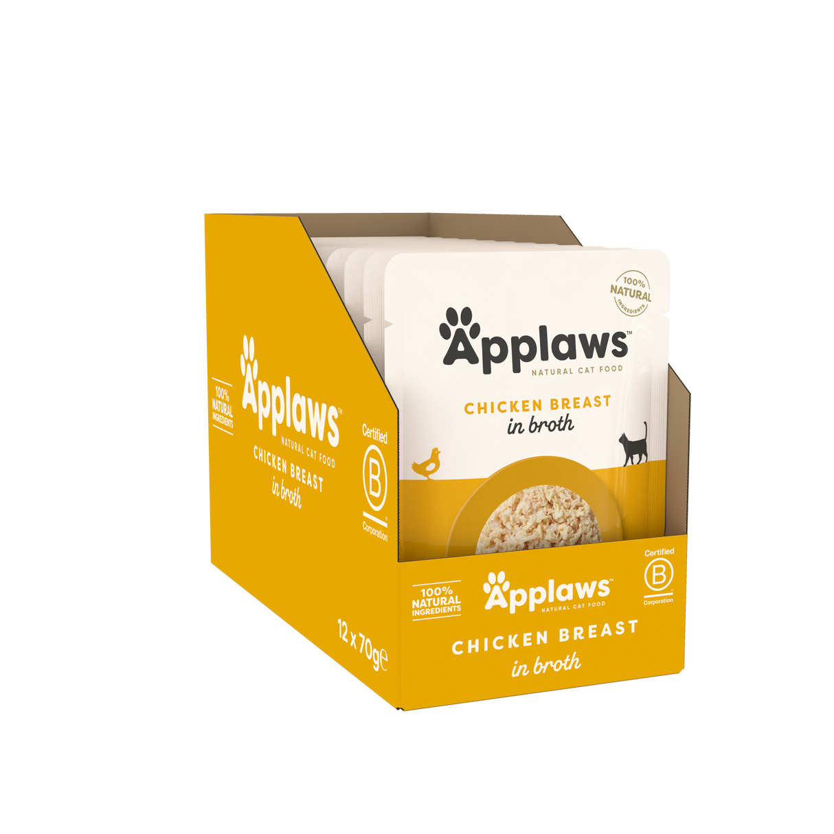Applaws Chicken Breast in Broth Adult Wet Cat Food Pouches - 12 x 70g