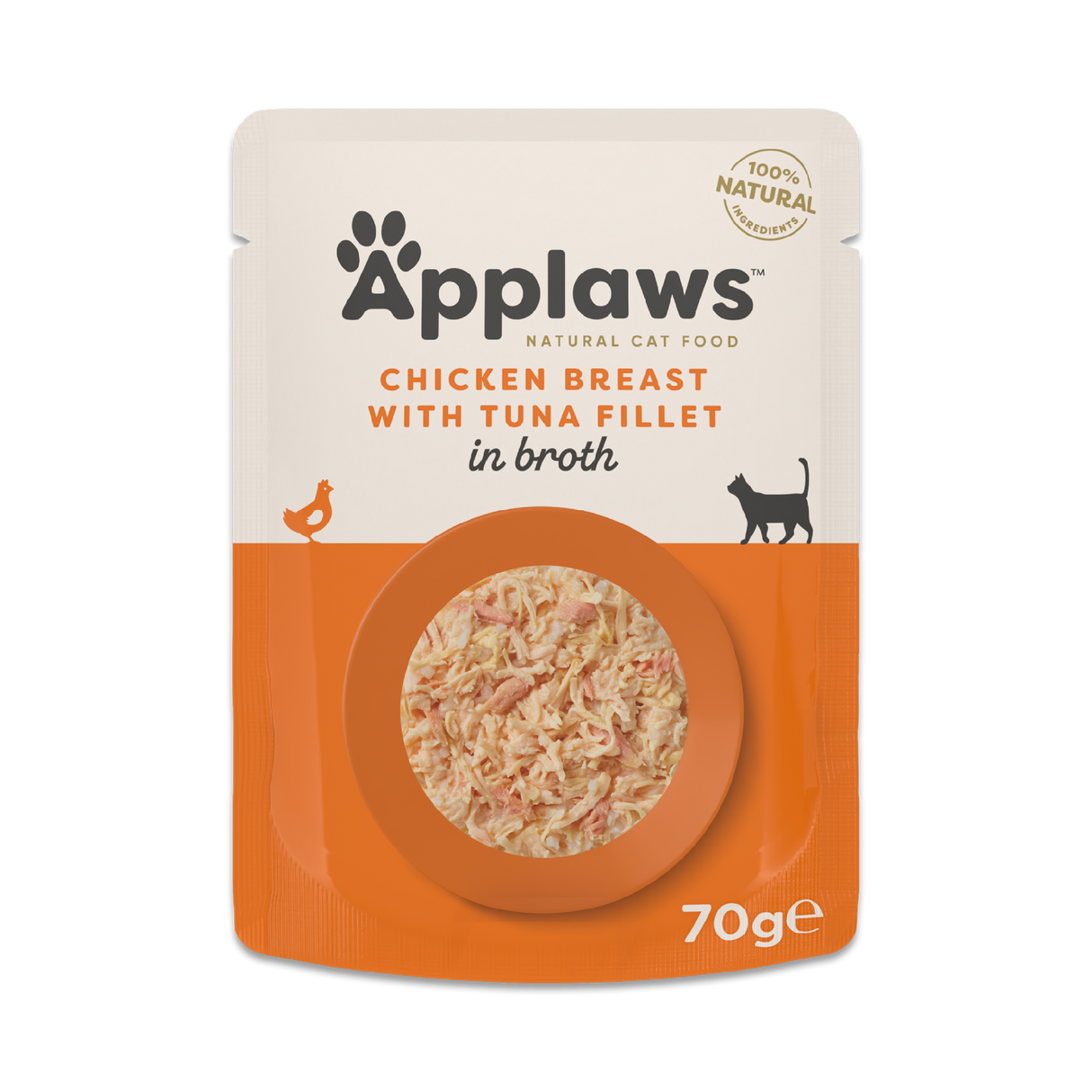 Applaws Chicken Breast with Tuna Fillet in Broth Adult Wet Cat Food Pouches 12 x - 70g