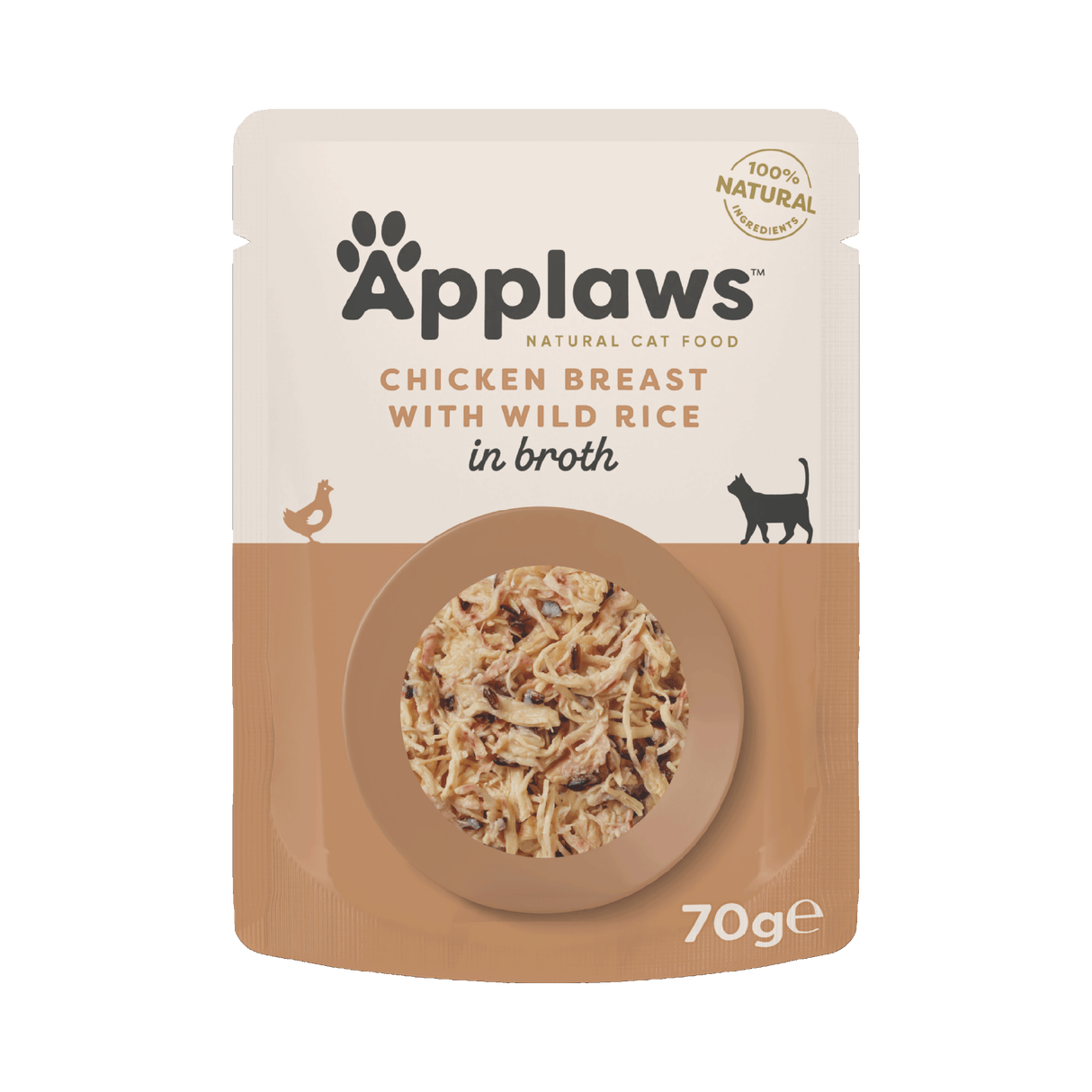Applaws Chicken Breast with Wild Rice Adult Wet Cat Food Pouches - 12 x 70g