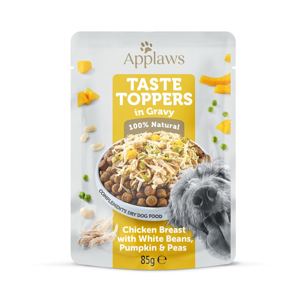 Applaws Taste Toppers Chicken with White Beans in Gravy Adult Wet Dog Food Pouches - 12x85g
