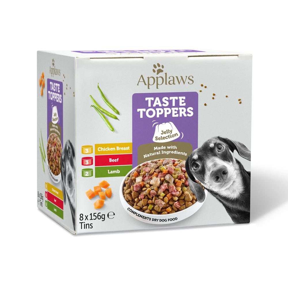 Applaws Taste Toppers Selection in Jelly Adult Wet Dog Food Tins - 8x156g