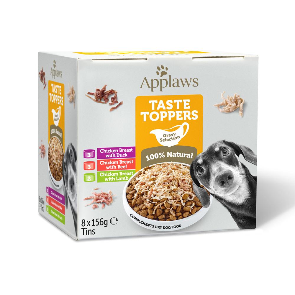 Applaws Taste Toppers Chicken Breast in Gravy Adult Wet Dog Food Tins - 8 x 156g