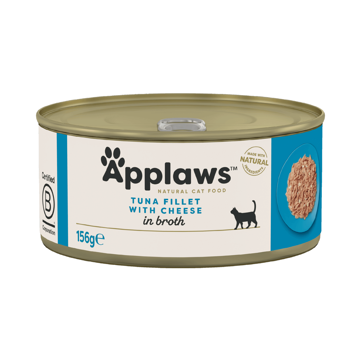 Applaws Tuna Fillet with Cheese in Broth Adult Wet Cat Food Tins - 24 x 156g