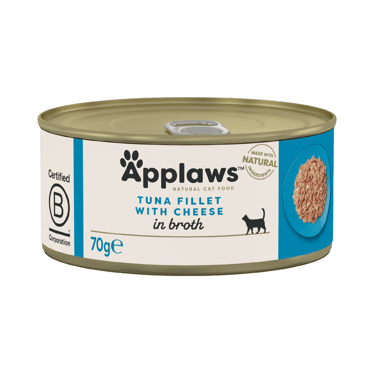 Applaws Tuna Fillet with Cheese in Broth Adult Wet Cat Food Tins - 24 x 70g