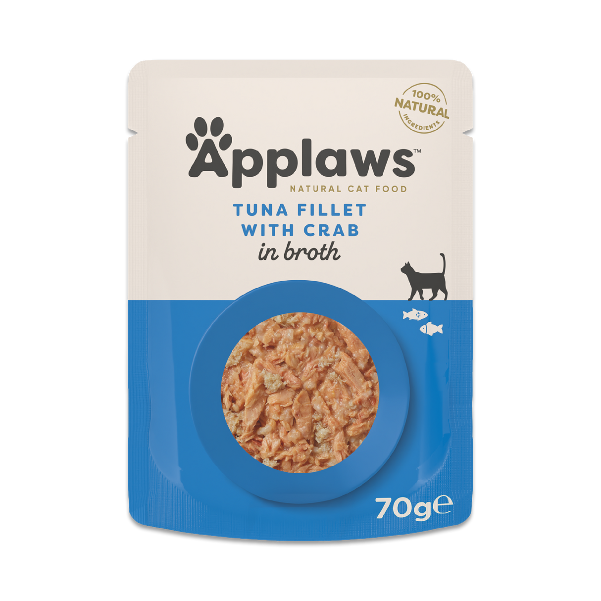 Applaws Tuna Fillet with Crab in Broth Adult Wet Cat Food Pouches - 12 x 70g