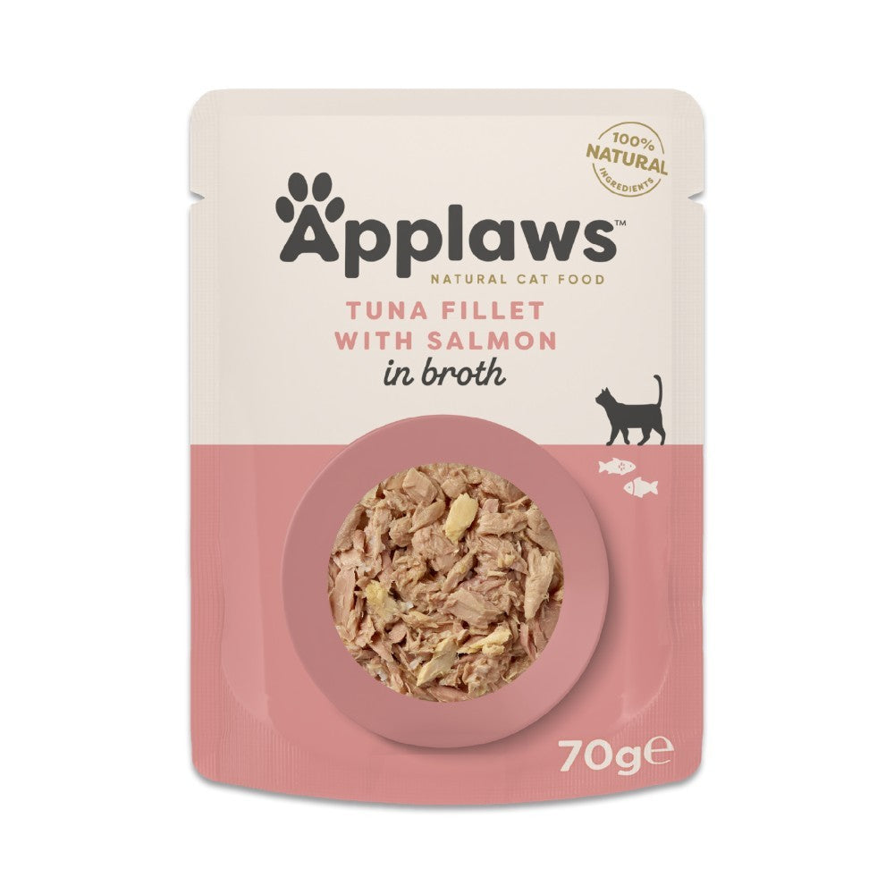 Applaws Tuna & Salmon in Broth Wet Cat Food Pouches - 12 x 70g