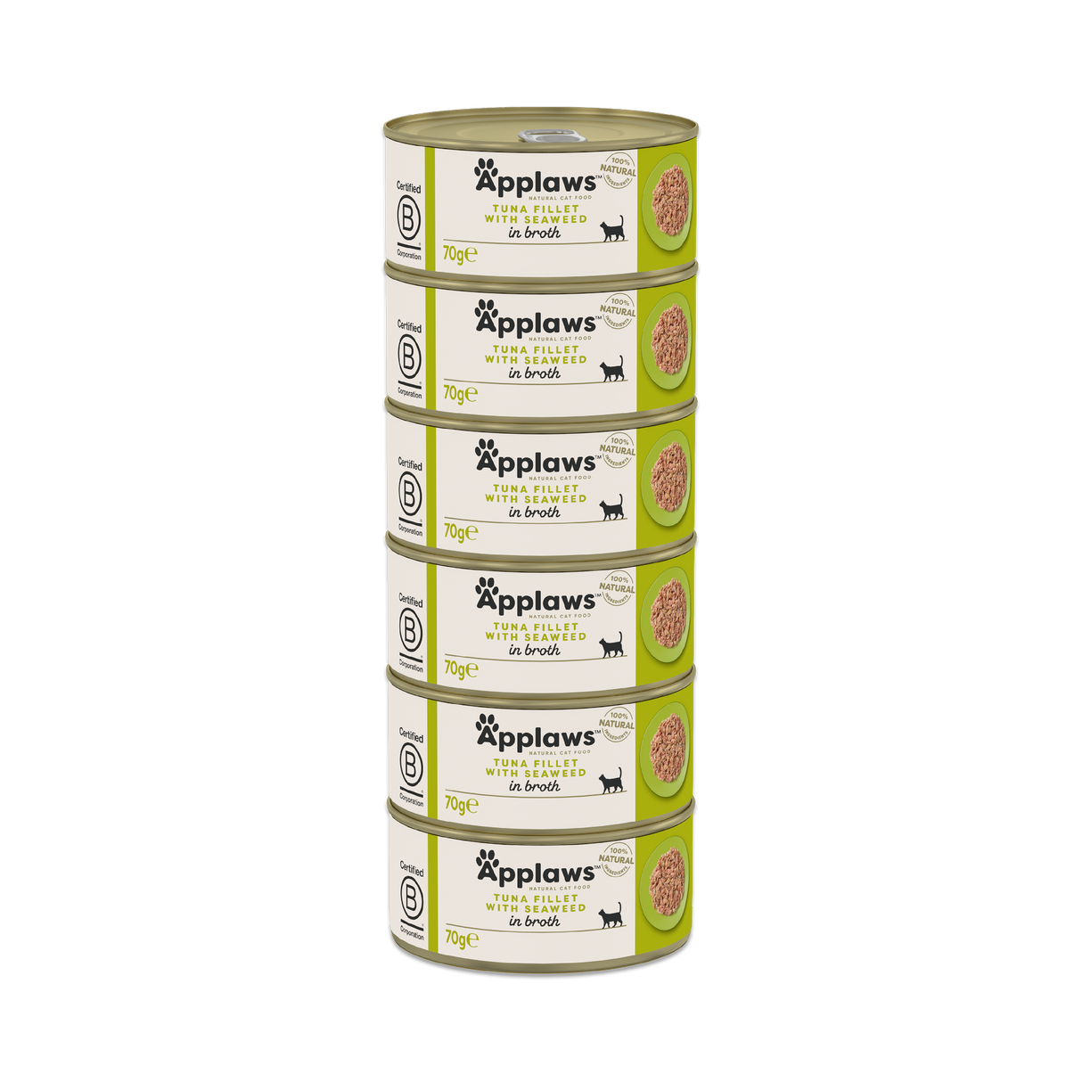 Applaws Tuna with Seaweed in Broth Adult Wet Cat Food Tins - 24 x 70g