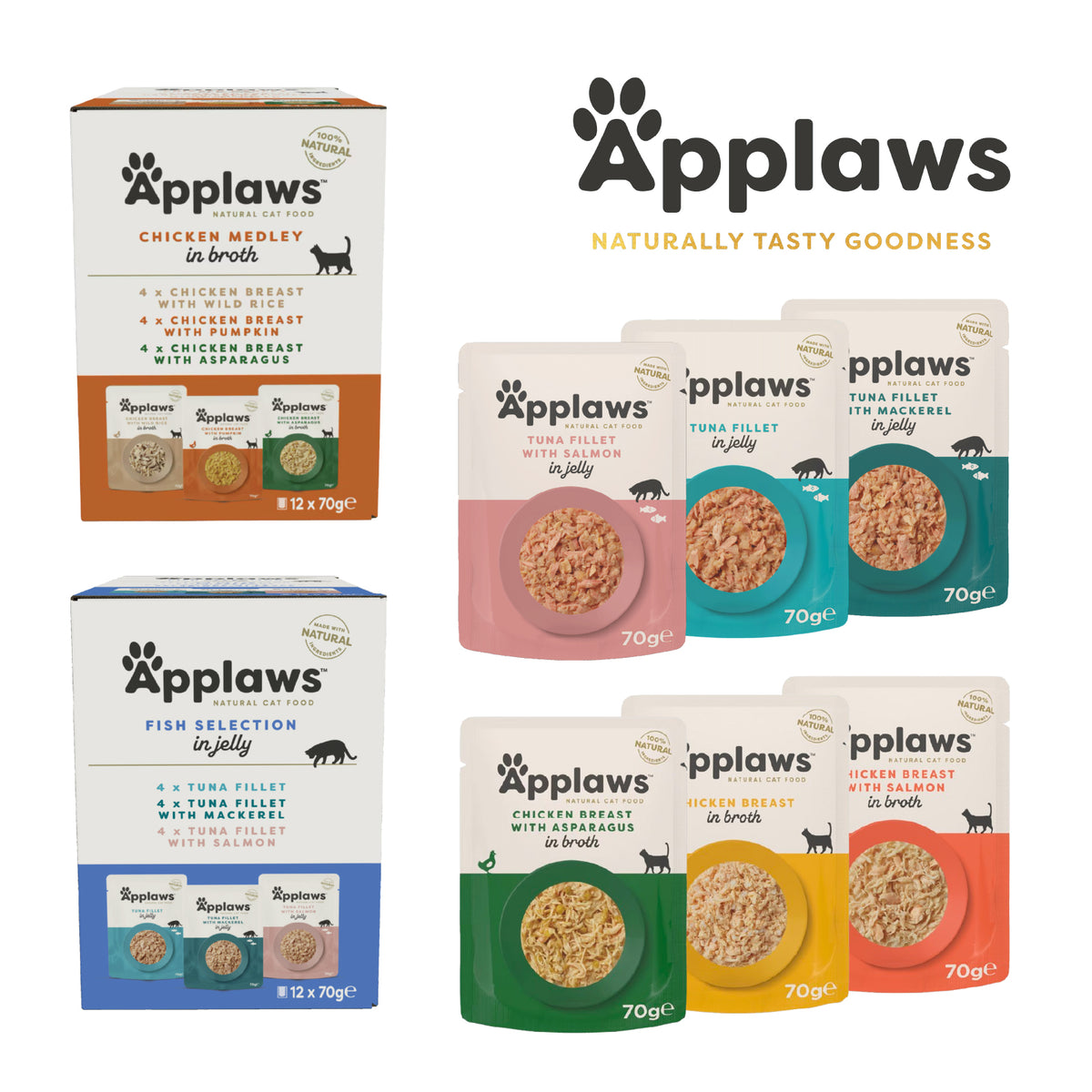 Applaws Adult Wet Cat Food Pouches – Broth & Jelly Range
