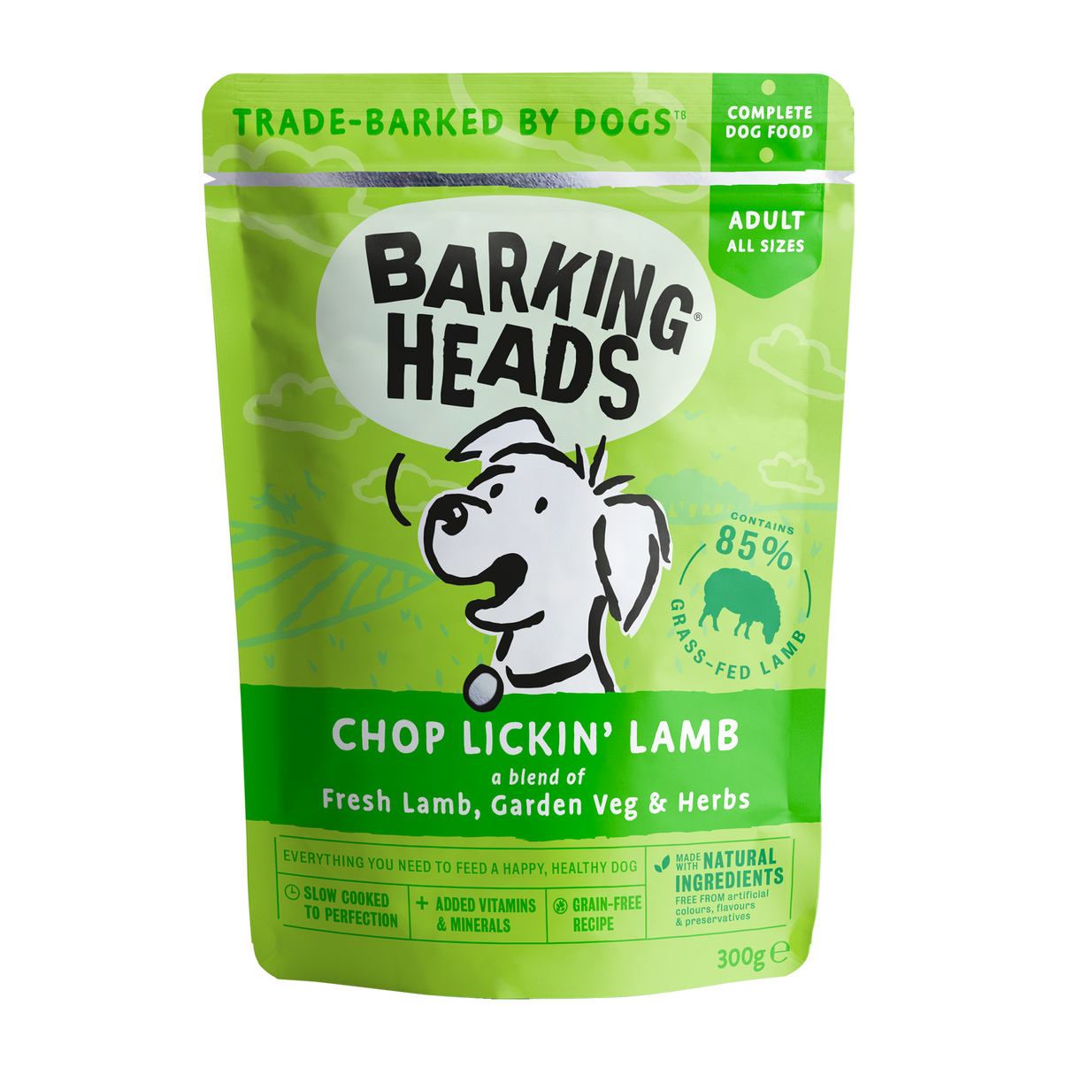 Barking Heads Chop Lickin Lamb Wet Dog Food Pouches - 10 x 300g