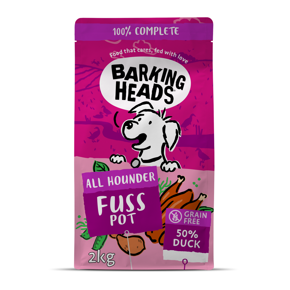 Barking Heads All Hounder Fuss Pot Duck Dry Dog Food - 2kg
