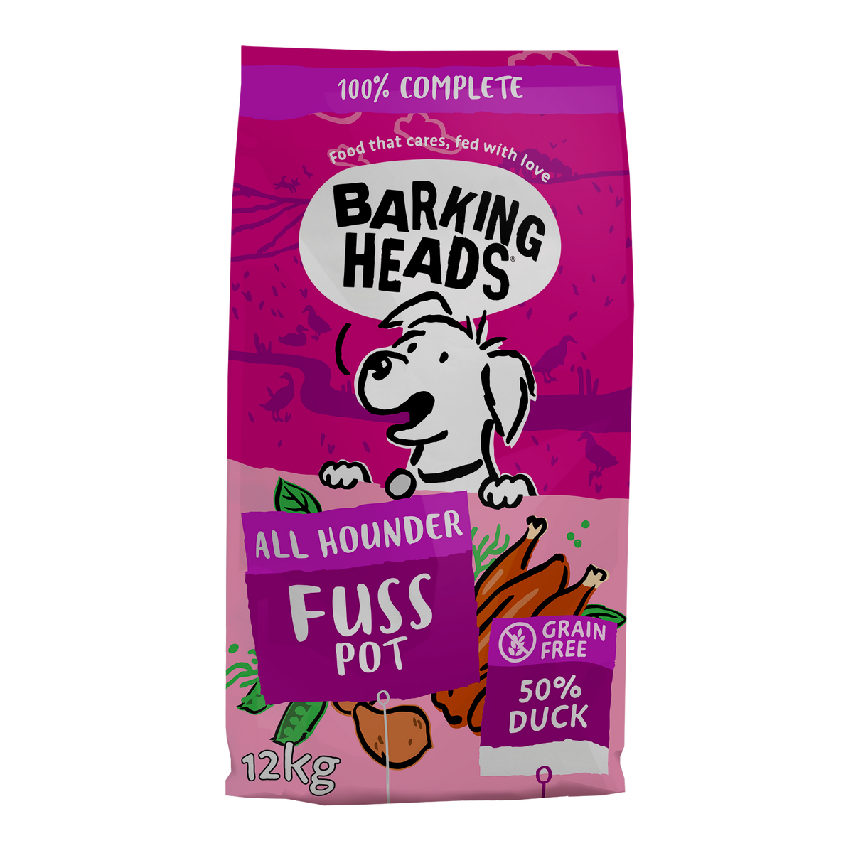 Barking Heads All Hounder Fuss Pot Duck Dry Dog Food - 12kg