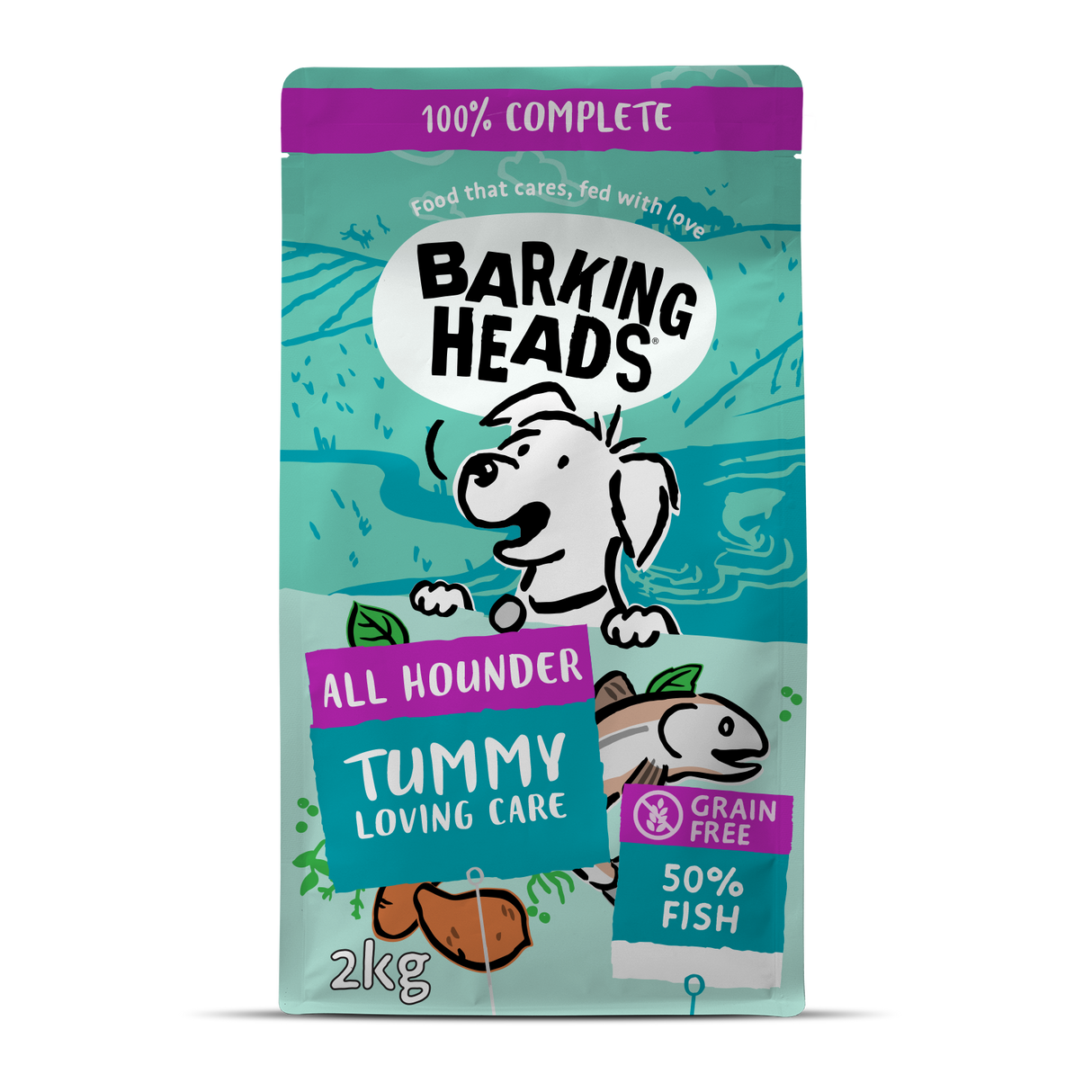 Barking Heads All Hounder Tummy Lovin' Care Grain Free Fish Dry Dog Food - 2kg