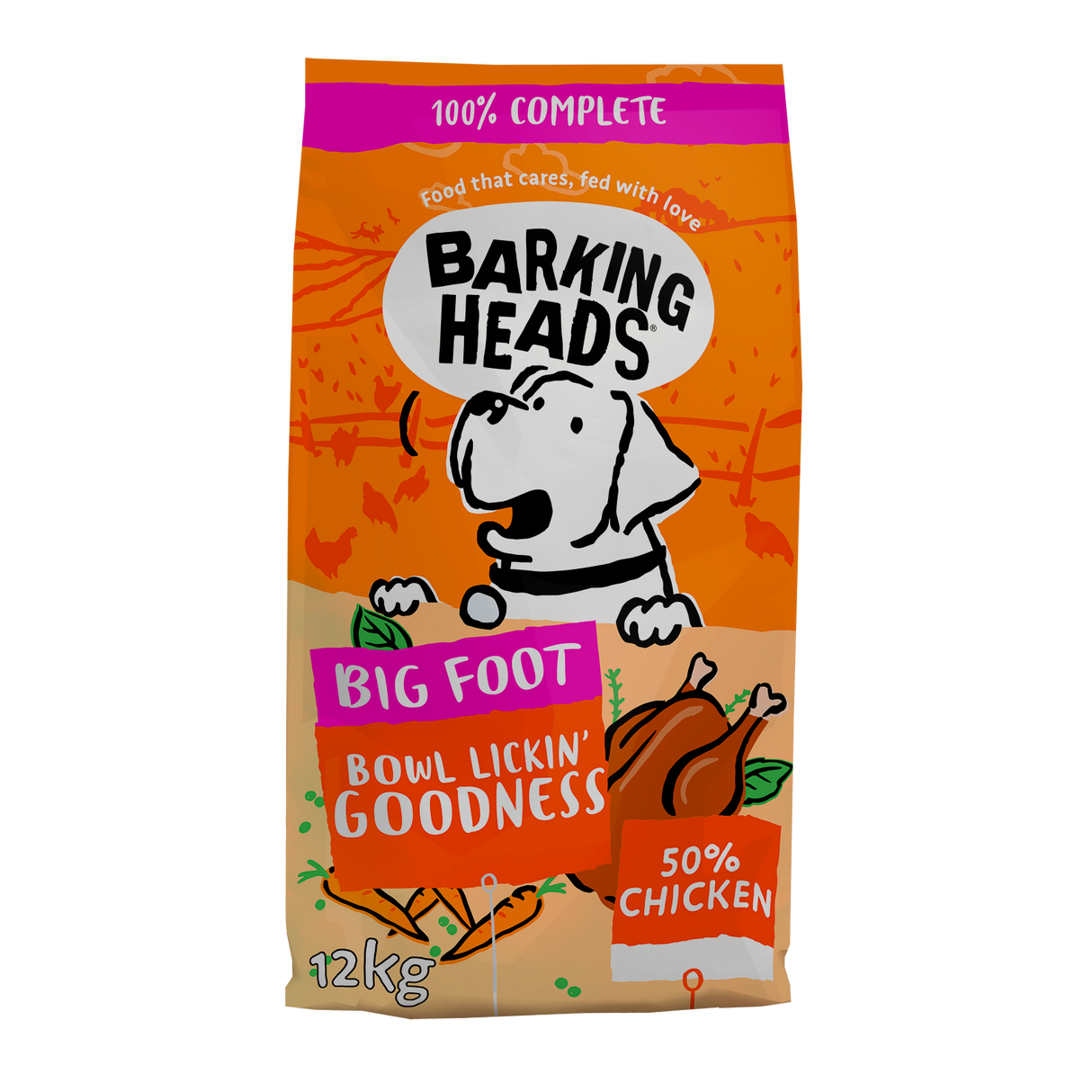 Barking Heads Big Foot Bowl Lickin' Goodness Chicken Dry Dog Food - 12kg