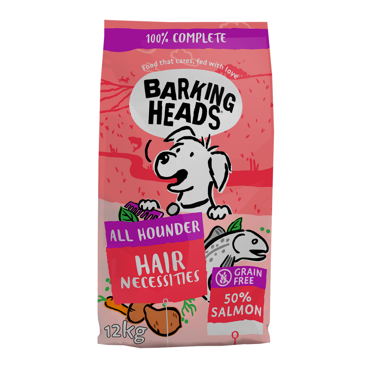 Barking Heads All Hounder Hair Necessities Salmon Dry Dog Food - 12kg