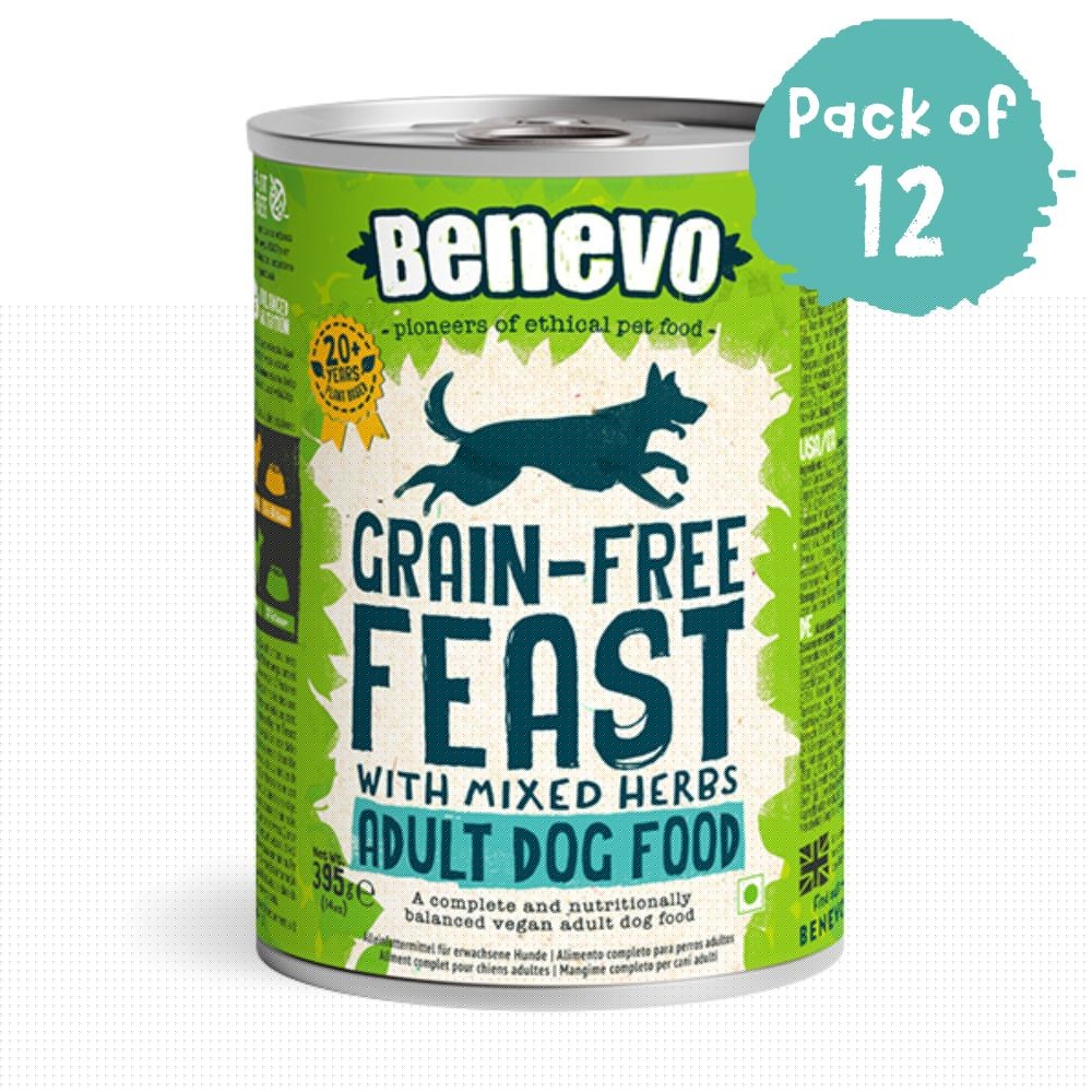 Benevo Vegan Feast Grain Free Wet Dog Food Cans - 12 x 395g