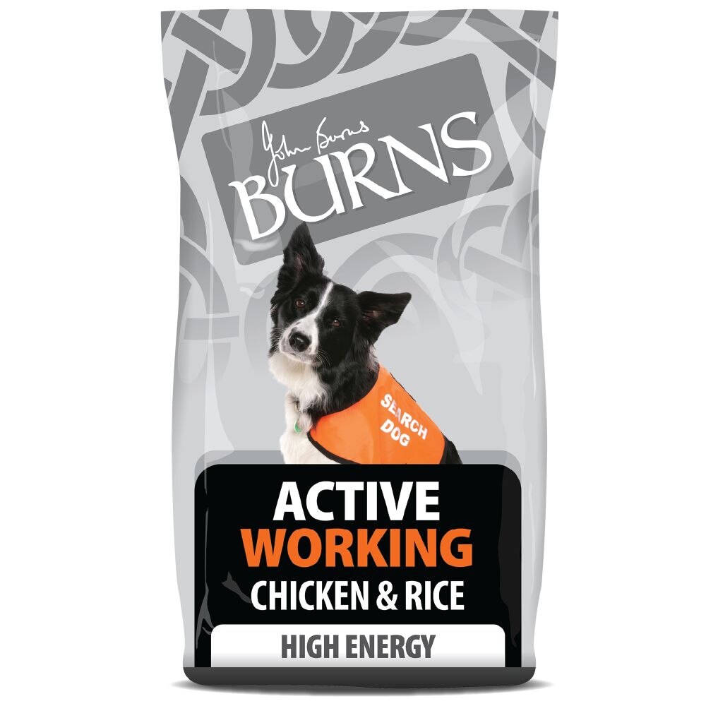 Burns Active Working Chicken & Rice Dry Dog Food - 12kg