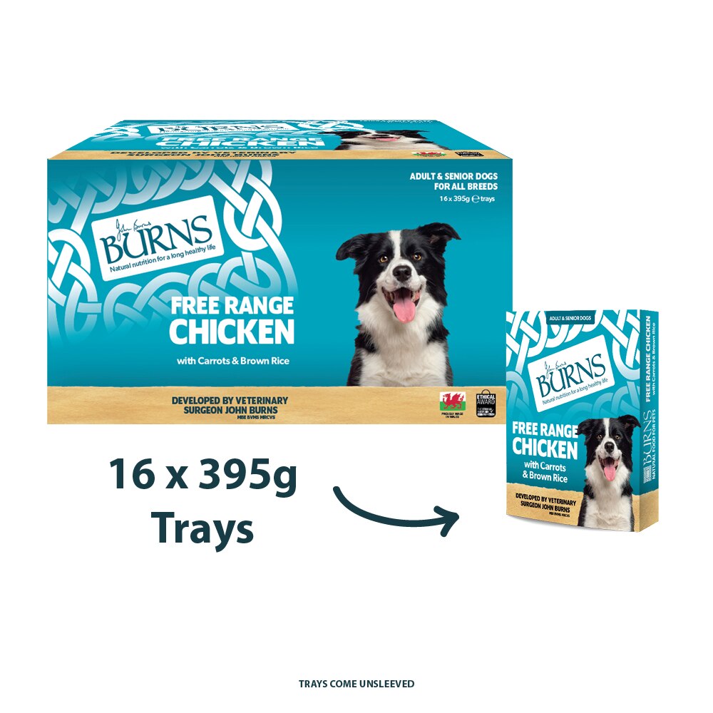 Burns Chicken Bumper Box Wet Dog Food Trays - 16 x 395g