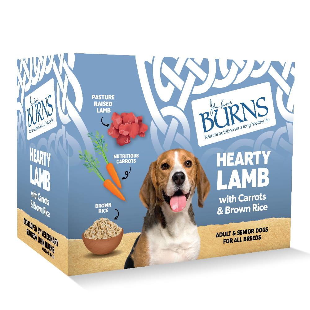 Burns Hearty Lamb with Carrots and Organic Brown Rice Wet Dog Food Trays - 6 x 395g