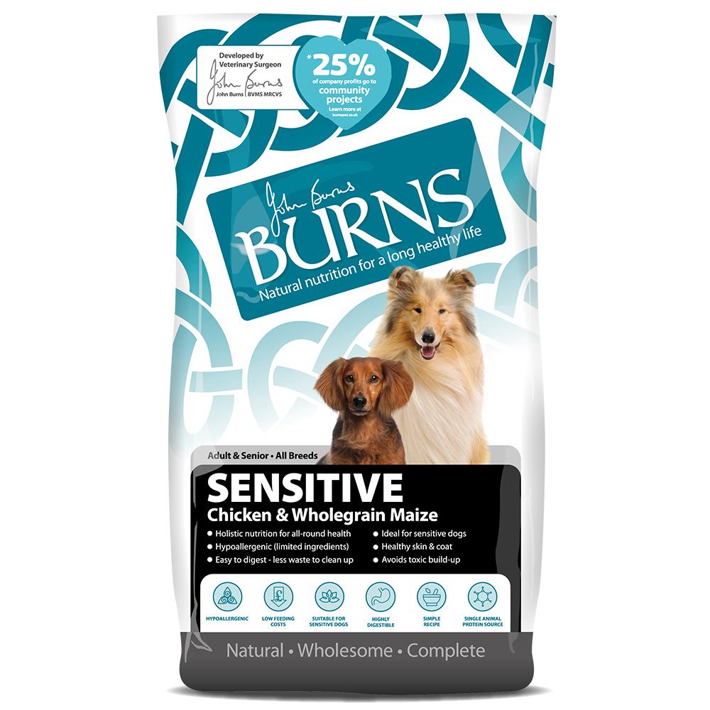Burns Sensitive Chicken & Wholegrain Maize Dry Dog Food - 2kg