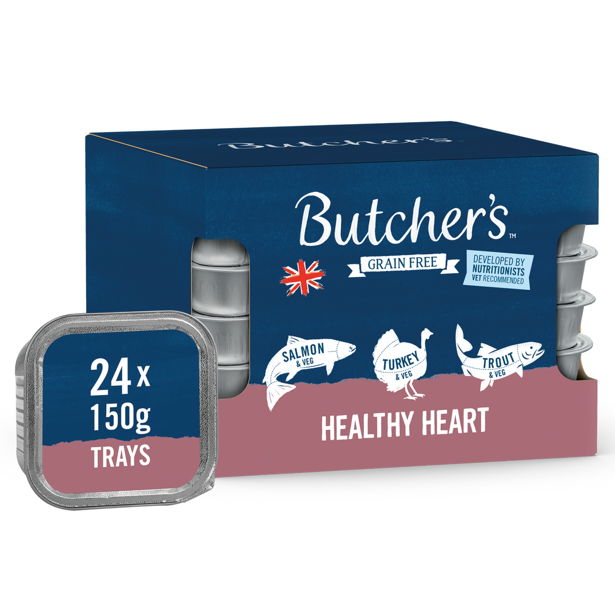 Butchers Healthy Heart Wet Dog Food Trays - 24 x 150g