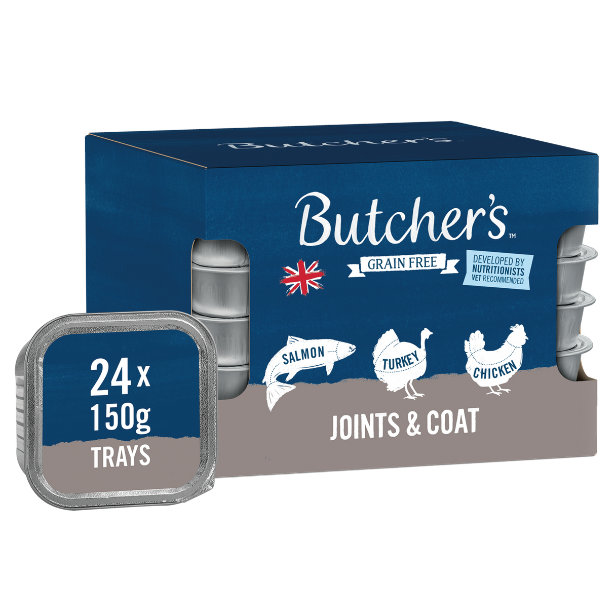 Butcher's Joint & Coat Wet Dog Food Trays - 24x150g