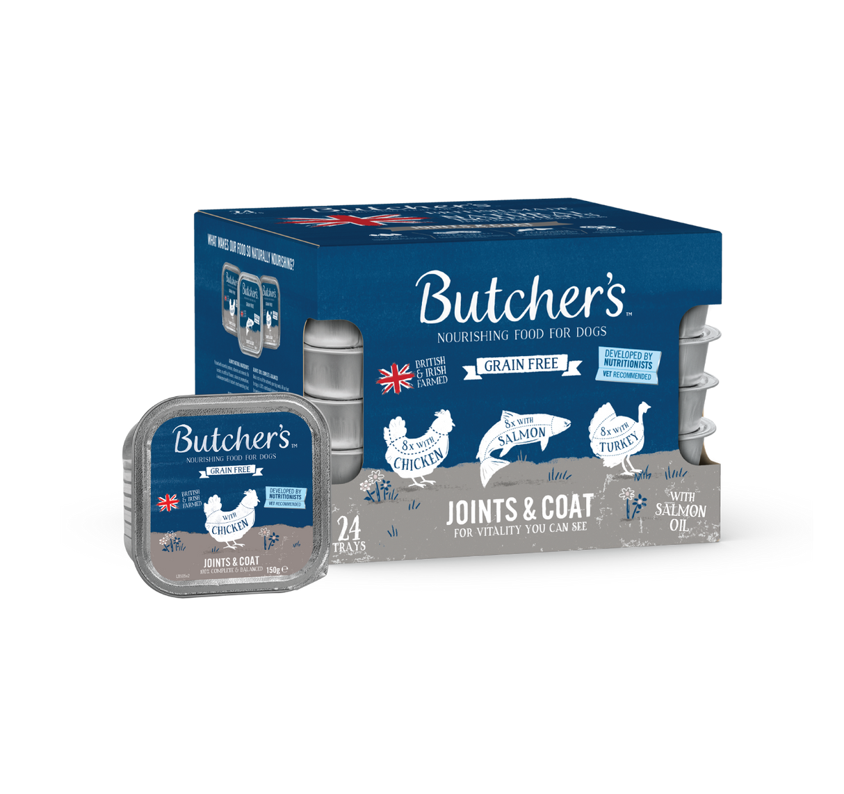 Butcher's Joint & Coat Wet Dog Food Trays - 24x150g