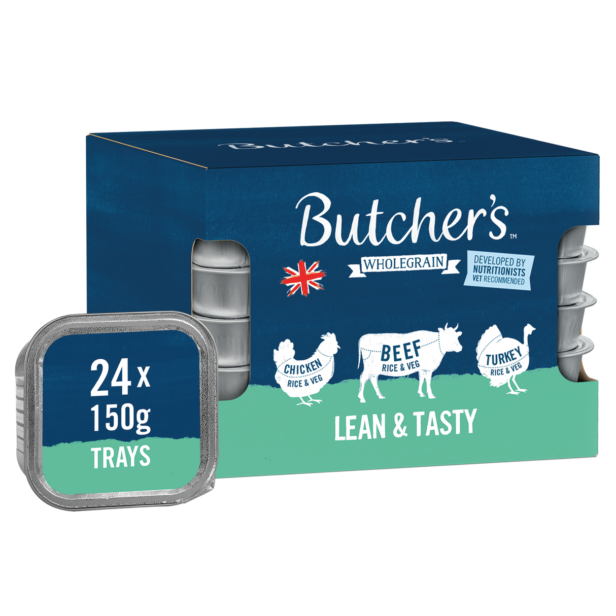 Butchers Lean & Tasty Wet Dog Food Trays - 24 x 150g