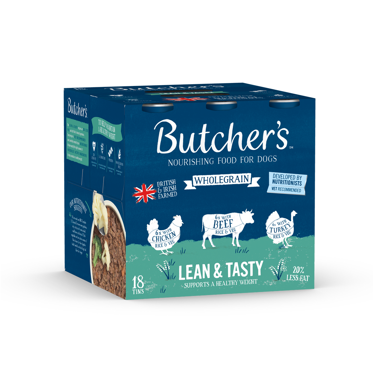 Butchers Lean & Tasty Chunks Wet Dog Food Cans - 18x390g