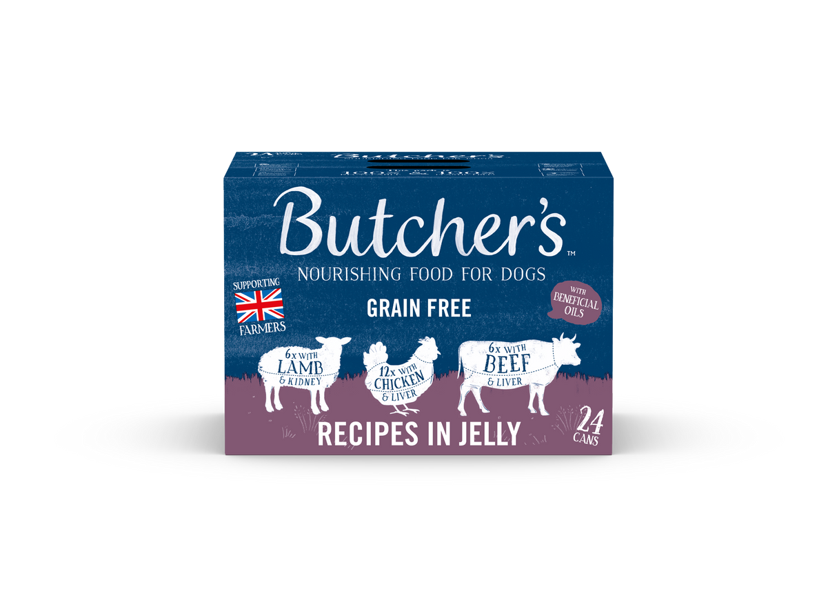 Butcher's Meaty Recipes in Jelly Wet Dog Food Cans - 24 x 400g