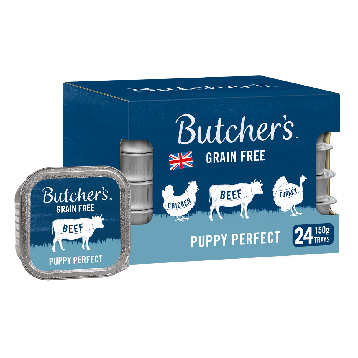Butchers Puppy Perfect Wet Dog Trays - 24 x 150g