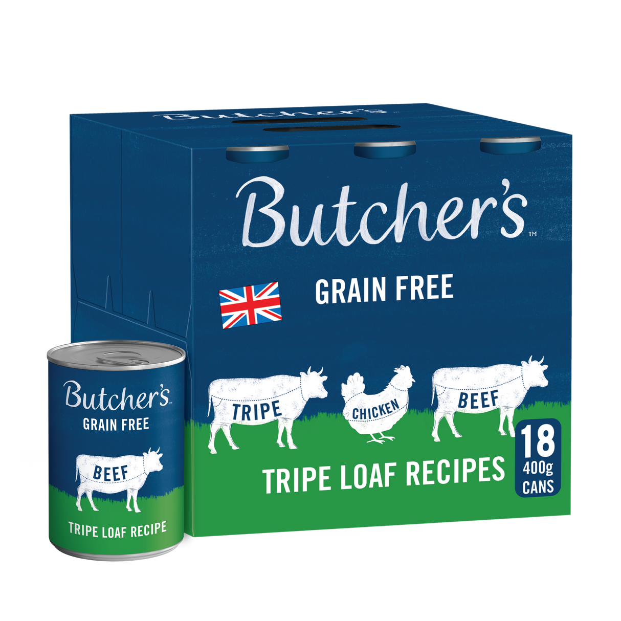 Butchers Tripe Loaf Recipes Wet Dog Food Cans - 18 x 400g