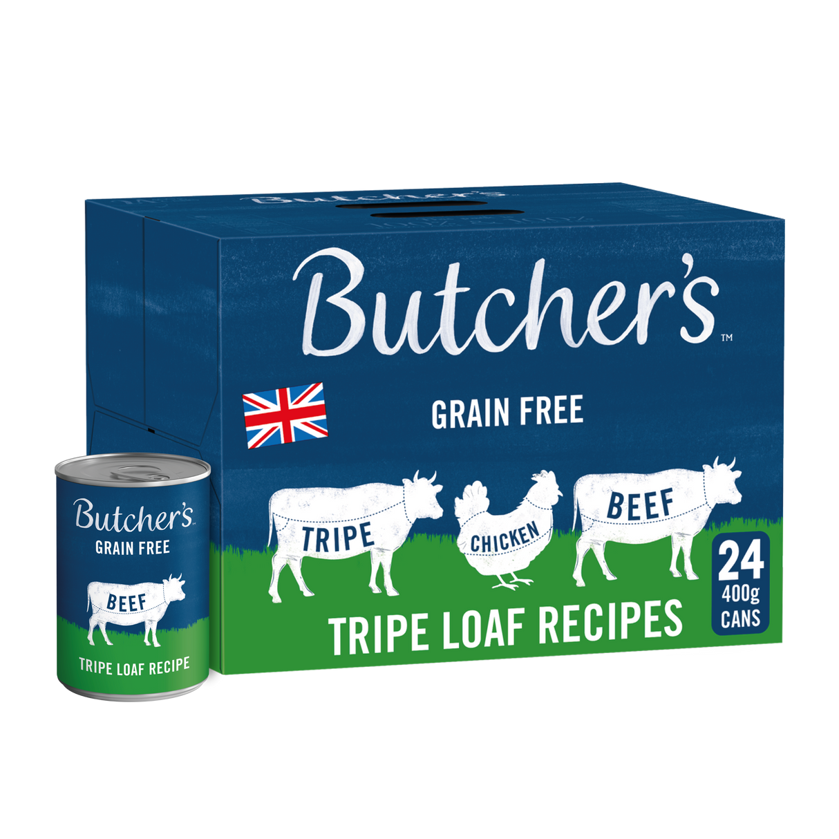 Butchers Tripe Loaf Recipes Wet Dog Food Cans - 24x400g