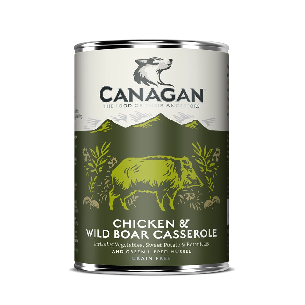 Canagan Chicken & Wild Boar Casserole Wet Dog Food Tins - 6 x 400g
