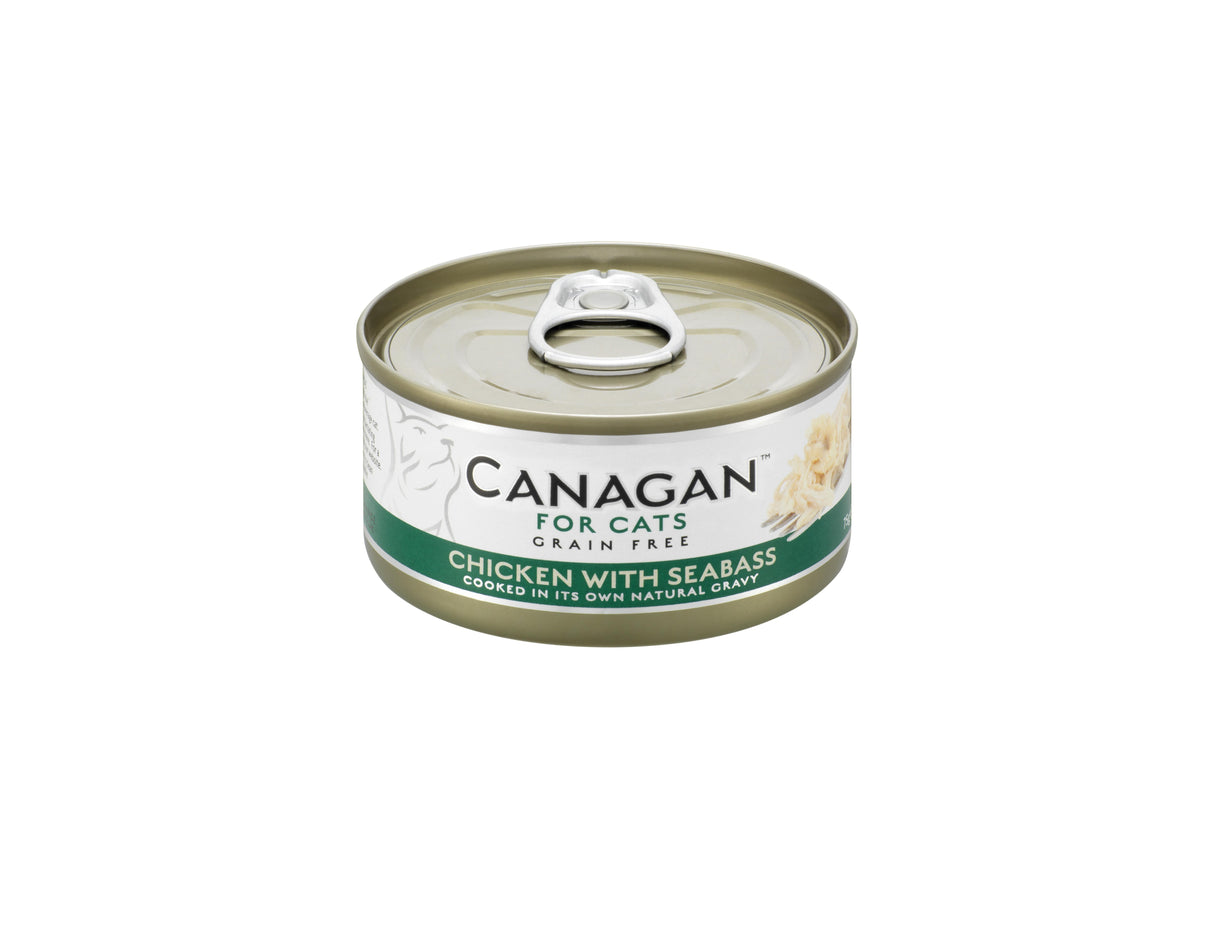 Canagan Chicken & Seabass Grain-Free Wet Cat Food Tins - 12 x 75g