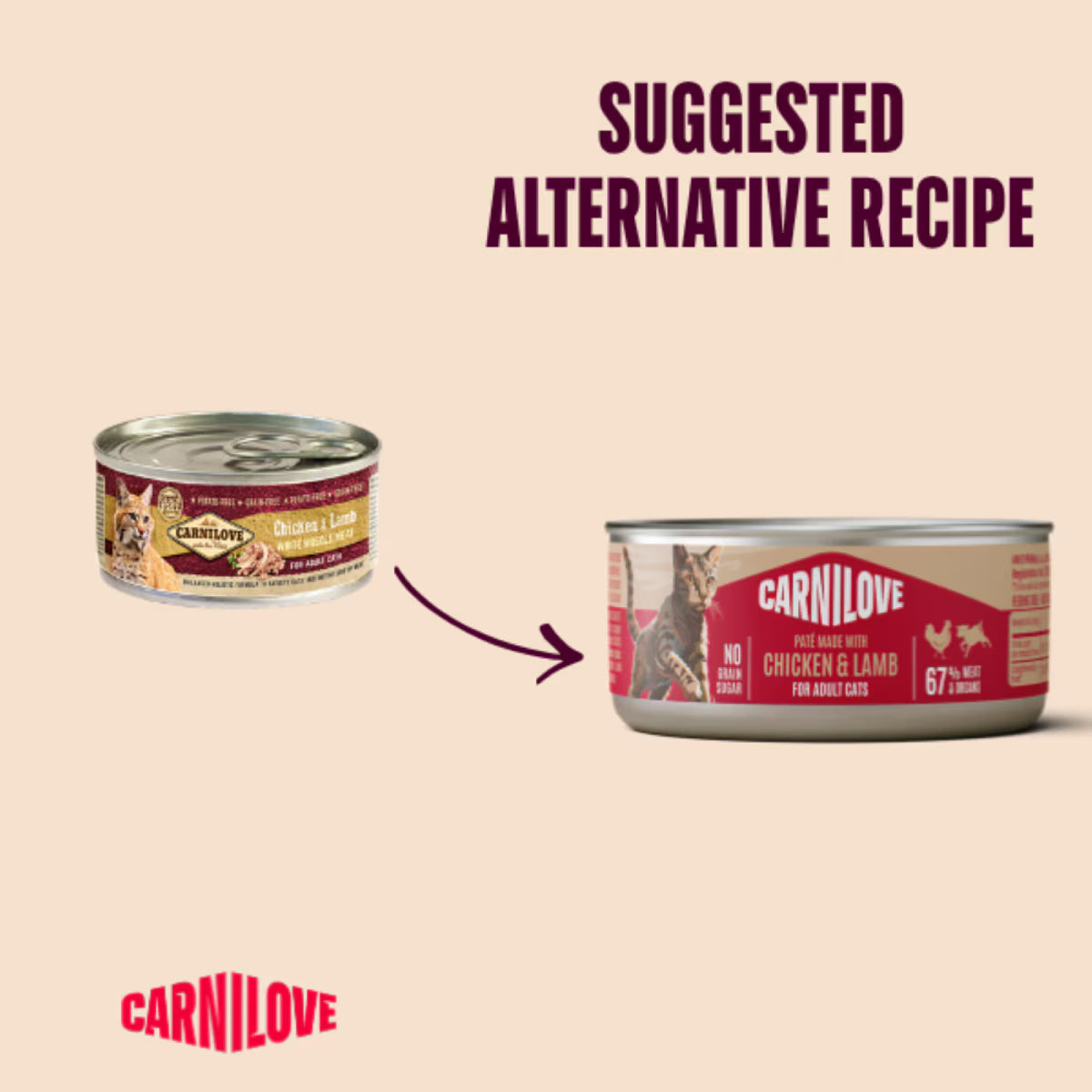 Carnilove Chicken & Lamb Wet Cat Food Tins - 12 x 100g