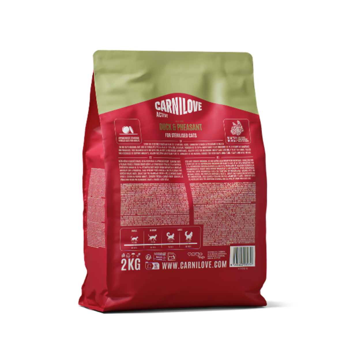 Carnilove Active Duck & Pheasant Sterilised Adult Dry Cat Food – 2kg