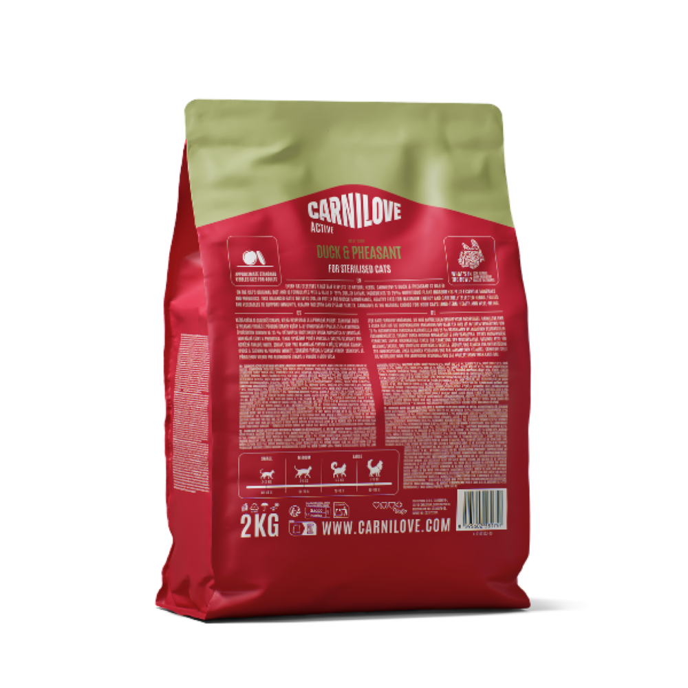 Carnilove Active Duck & Pheasant Sterilised Adult Dry Cat Food – 6kg