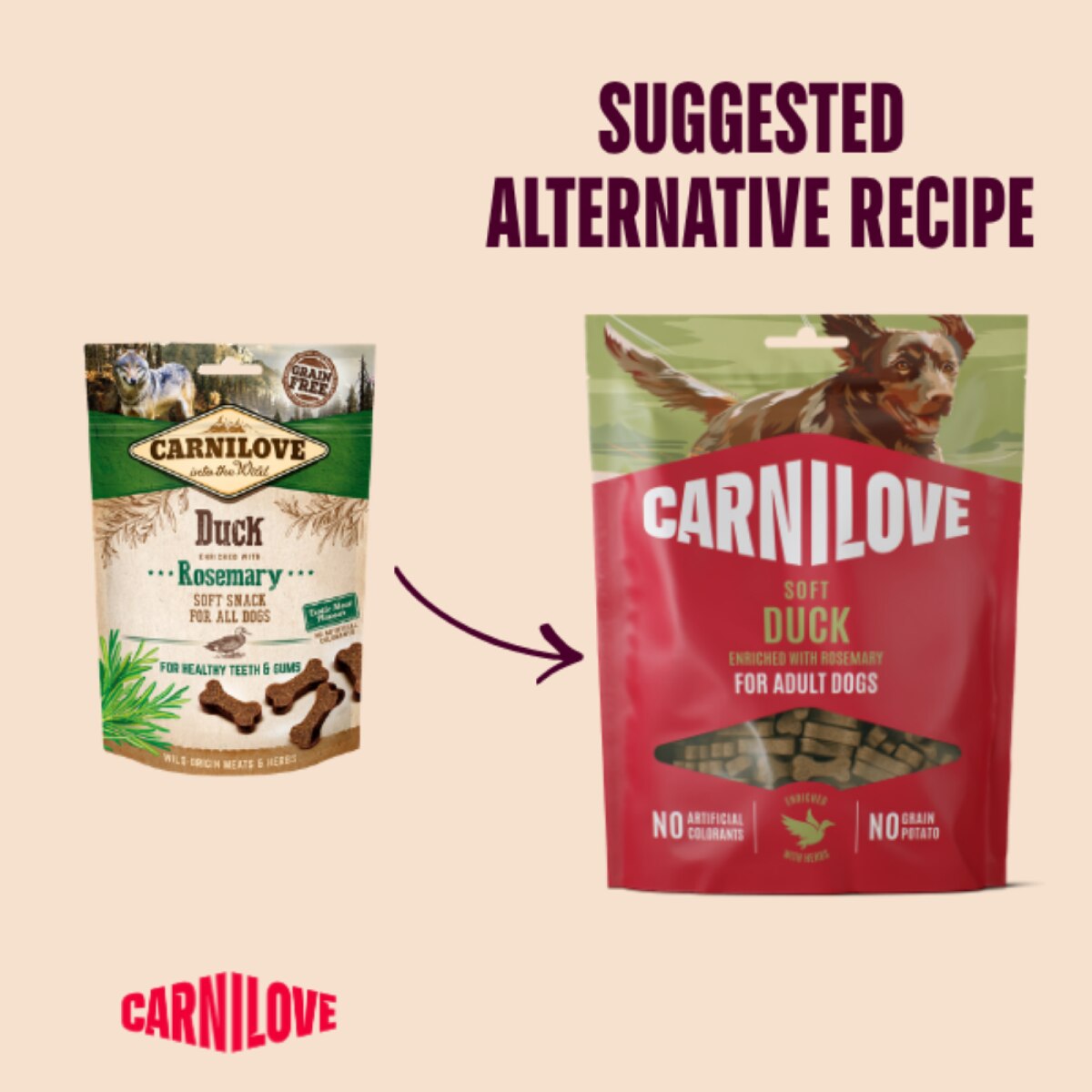 Carnilove Duck & Rosemary Adult Soft Dog Treat – 200g