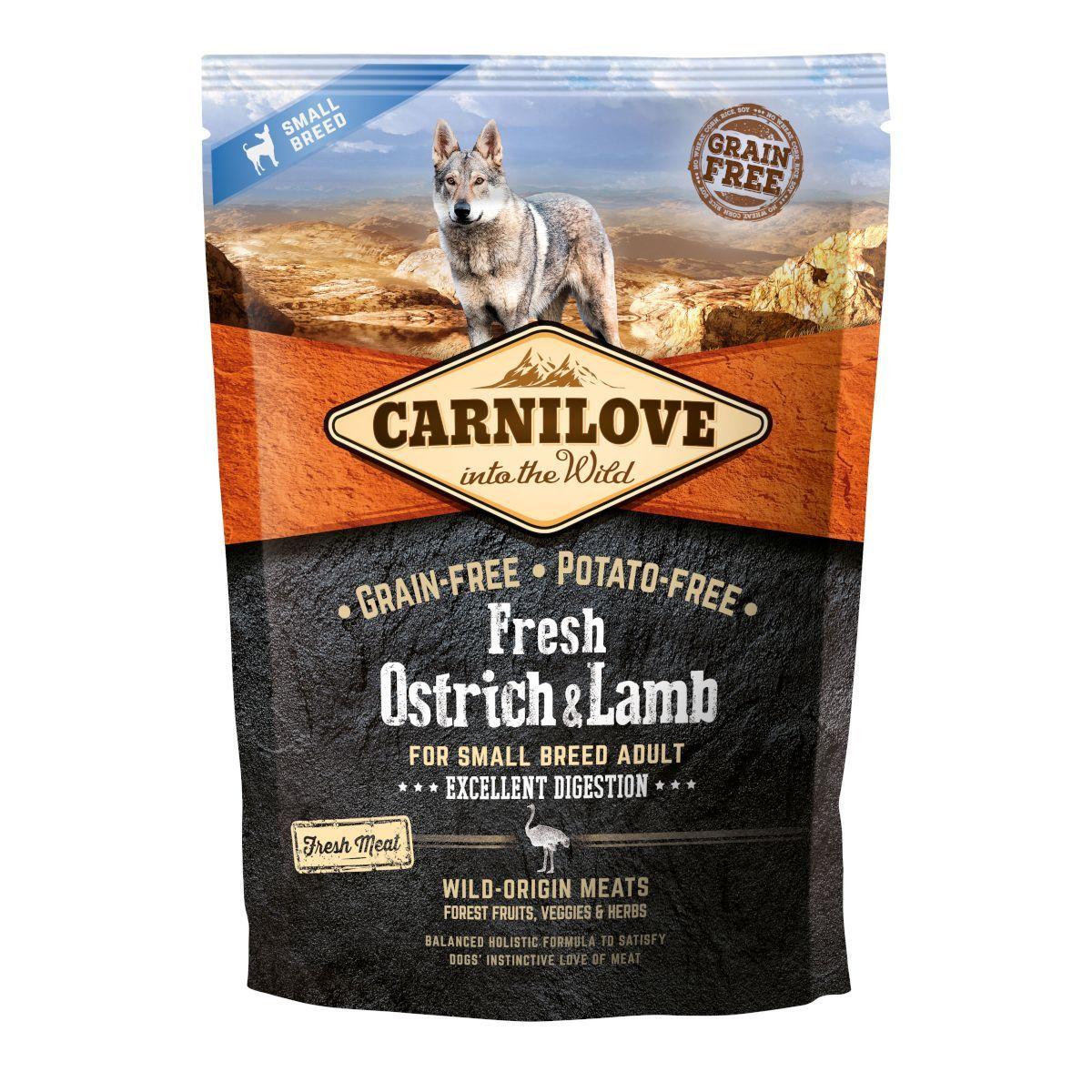 Carnilove Fresh Ostrich & Lamb Small Breed Dry Dog Food - 1.5kg